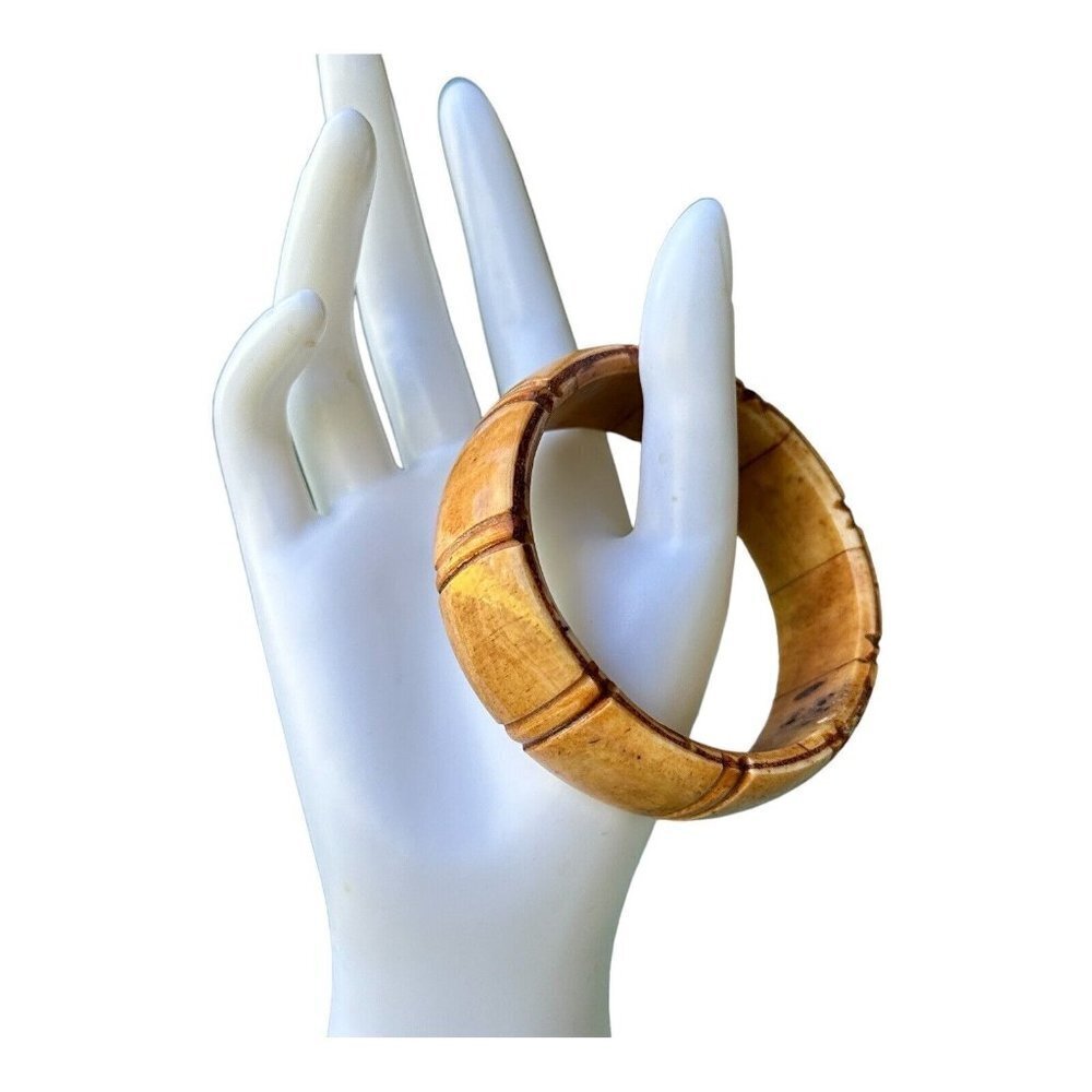 Vintage‎ Asian Camel Bone Chunky Bangle Bracelet Fine Polish Well Patinated